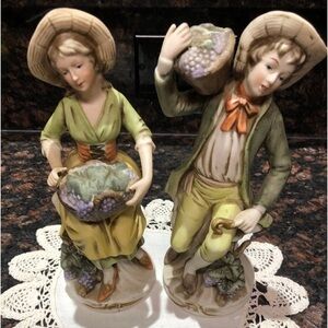 Vintage Grape Vineyard Couple by Homco #1258
